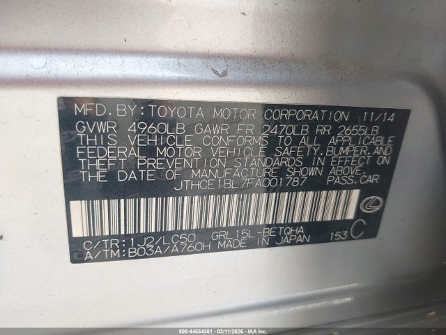 2015 LEXUS GS 350 JTHCE1BL7FA001787 Photo 8