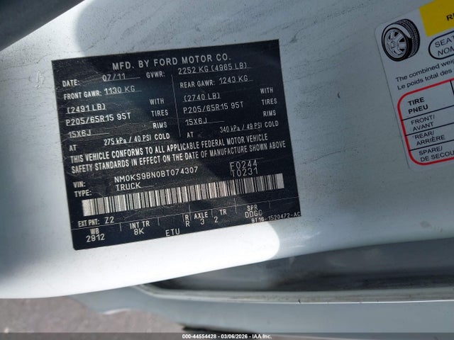 2011 FORD TRANSIT CONNECT NM0KS9BN0BT074307 Photo 8