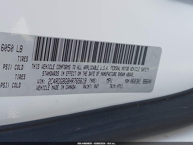 2C4RDGBG8HR765618 Dodge Grand Caravan Se