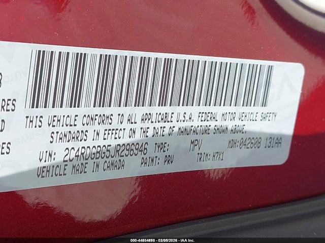 2C4RDGBG5JR296946 Dodge Grand Caravan Se