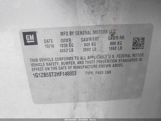 2017 CHEVROLET MALIBU 1G1ZB5ST2HF148853 Photo 8