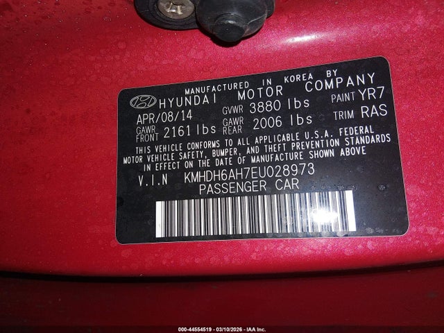 KMHDH6AH7EU028973 Hyundai Elantra