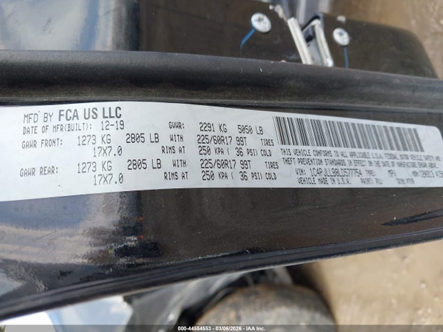 44554553 :رقم المزاد ، 1C4PJLLB8LD577754 vin ، 2020 Jeep Cherokee Latitude Plus Fwd مزاد بيع