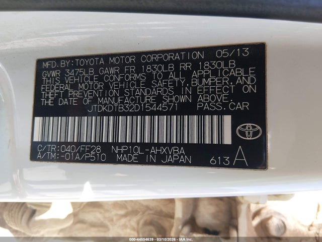 2013 TOYOTA PRIUS C JTDKDTB32D1544571 Photo 8