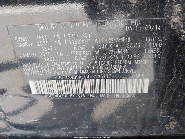 2015 SUBARU OUTBACK 4S4BSALC4F3225717 Photo 8
