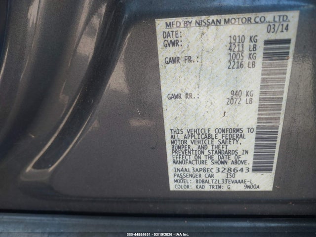 Nissan Altima 2.5 Sv 2014 1N4AL3AP8EC328643 Image 9