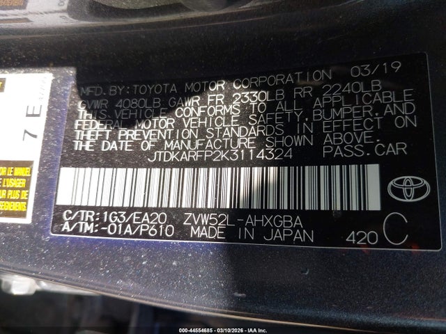 2019 TOYOTA PRIUS PRIME JTDKARFP2K3114324 Photo 8