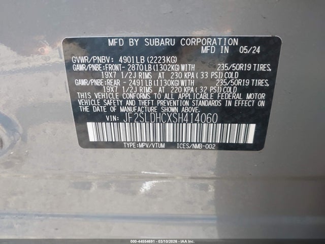 Продажа на аукционе авто 2025 Subaru Forester Sport, vin: JF2SLDHCXSH414060, номер лота: 44554691