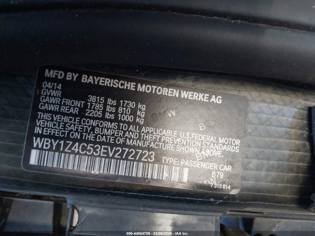 BMW I3 Base W/range Extender 2014 WBY1Z4C53EV272723 Image 9