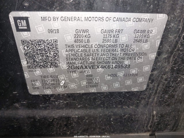 2019 CHEVROLET EQUINOX 2GNAXVEX4K6149533 Photo 8