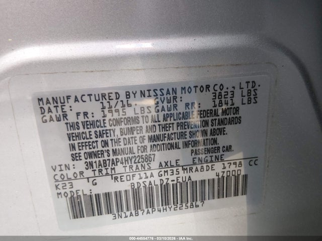 Nissan SENTRA SV 2017 3N1AB7AP4HY225867 Image 9