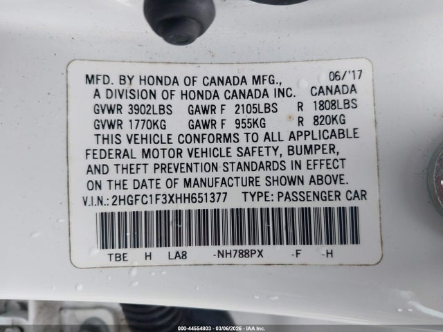 Honda Civic Ex-t 2017 2HGFC1F3XHH651377 Image 9