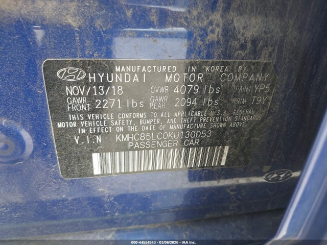 2019 HYUNDAI IONIQ HYBRID KMHC85LC0KU130053 Photo 8