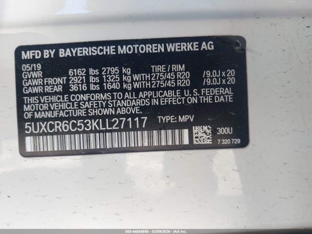 2019 BMW X5 5UXCR6C53KLL27117 Photo 8
