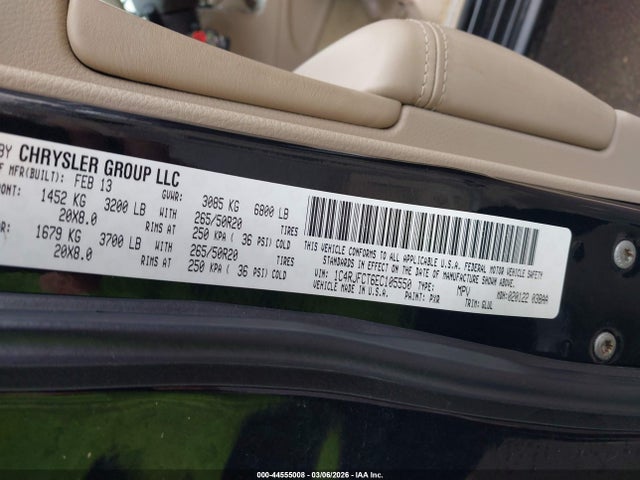 Jeep Grand Cherokee Overland 2014 1C4RJFCT6EC105550 Image 9