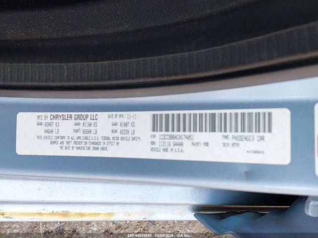 44555055 :رقم المزاد ، 1C3CCBBB4CN174051 vin ، 2012 Chrysler 200 Touring مزاد بيع