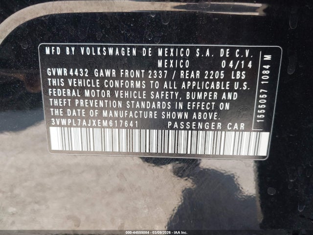 Продаж на аукціоні авто 2014 Volkswagen Jetta Sportwagen 2.0l Tdi, vin: 3VWPL7AJXEM617641, номер лоту: 44555084
