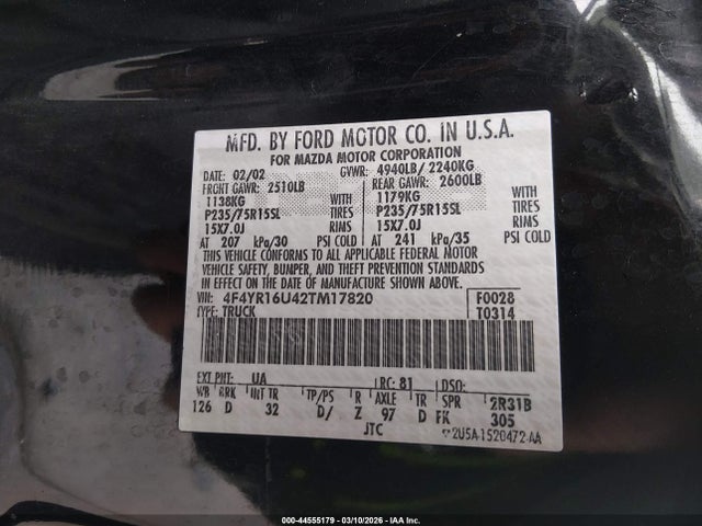 2002 MAZDA B3000 4F4YR16U42TM17820 Photo 8