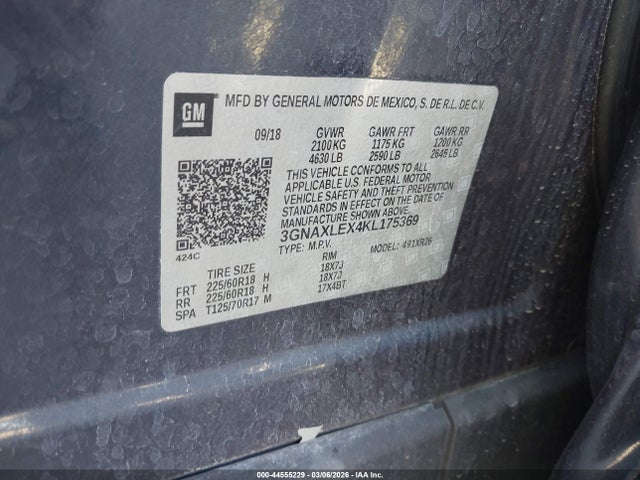Chevrolet EQUINOX LT 2019 3GNAXLEX4KL175369 Image 9