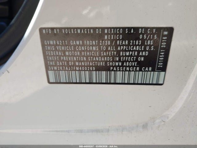 3VW2K7AJ7FM400269 Volkswagen Jetta 2.0l S