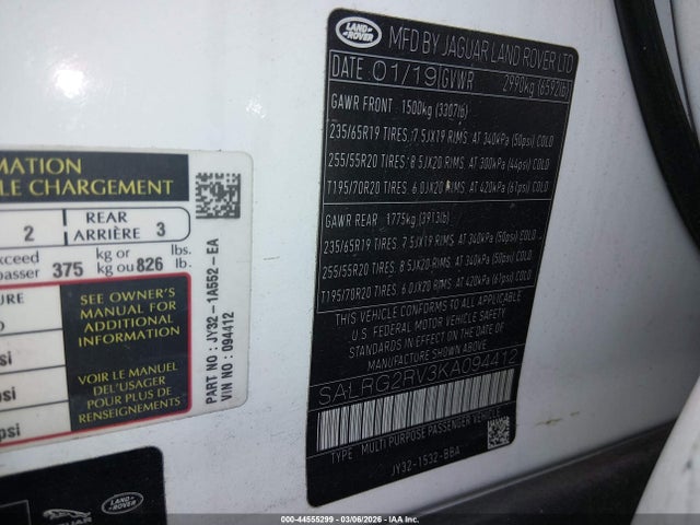 2019 LAND ROVER DISCOVERY SALRG2RV3KA094412 Photo 8