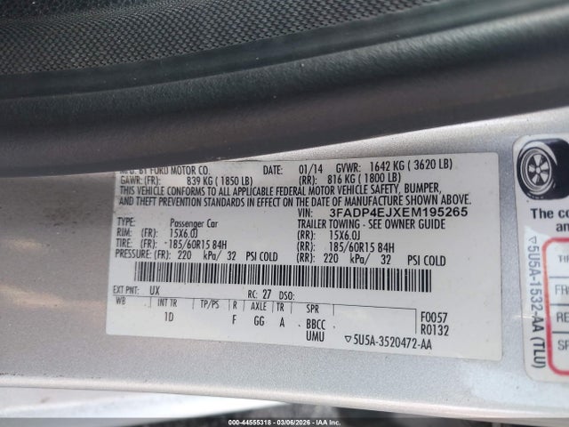 Ford FIESTA SE 2014 3FADP4EJXEM195265 Image 9
