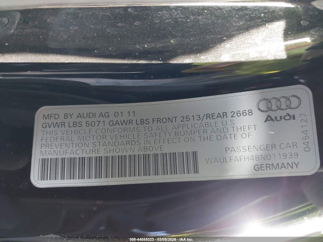 2011 AUDI A5 WAULFAFH4BN011939 Photo 8