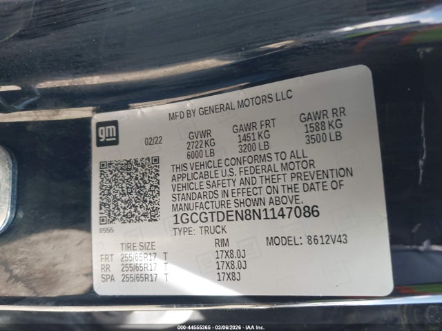 1GCGTDEN8N1147086 Chevrolet Colorado 4wd Long Box Z71
