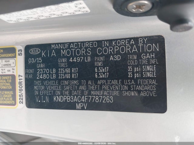 KIA Sportage Lx 2015 KNDPB3AC4F7787263 Image 9