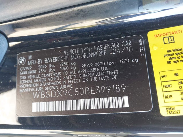 2011 BMW M3 WBSDX9C50BE399189 Photo 8