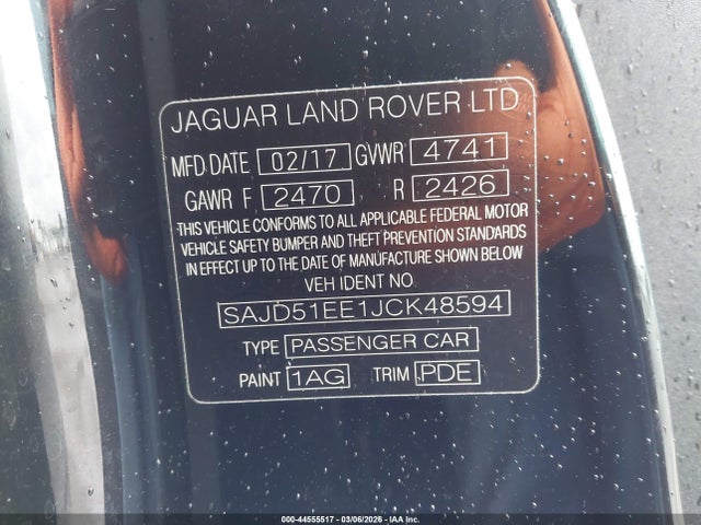 SAJD51EE1JCK48594 Jaguar F-TYPE R