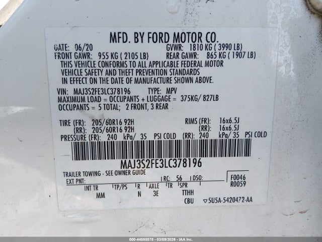 Ford ECOSPORT S 2020 MAJ3S2FE3LC378196 Image 9