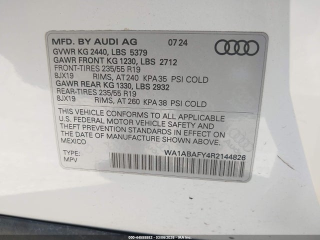 WA1ABAFY4R2144826 Audi Q5 Premium 40 Tfsi Quattro S Tronic
