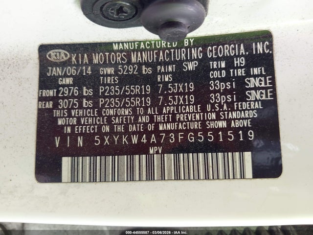 KIA Sorento Sx V6 2015 5XYKW4A73FG551519 Image 9