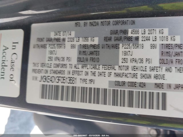 Продаж на аукціоні авто 2015 Mazda Cx-5 Grand Touring, vin: JM3KE4DY3F0513681, номер лоту: 44555607