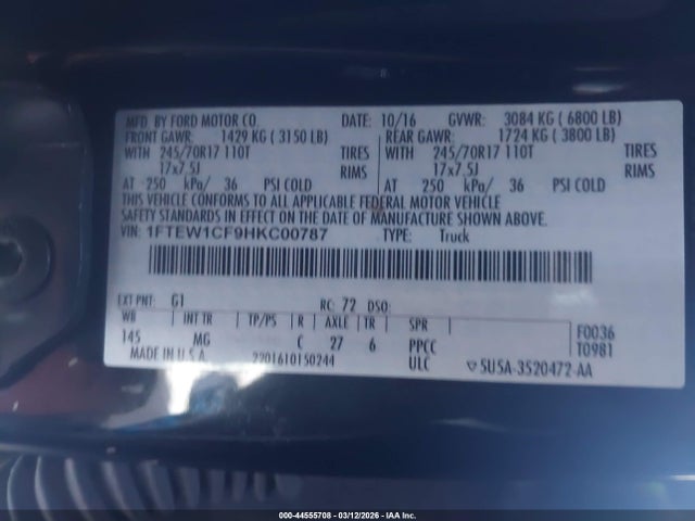 Ford F-150 Xlt 2017 1FTEW1CF9HKC00787 Image 9