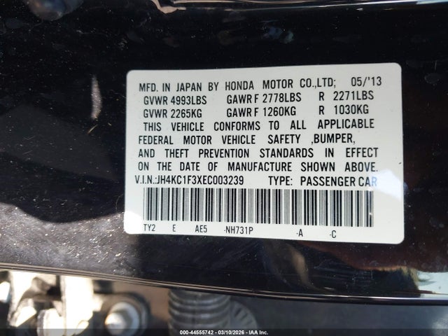 Продаж на аукціоні авто 2014 Acura Rlx, vin: JH4KC1F3XEC003239, номер лоту: 44555742