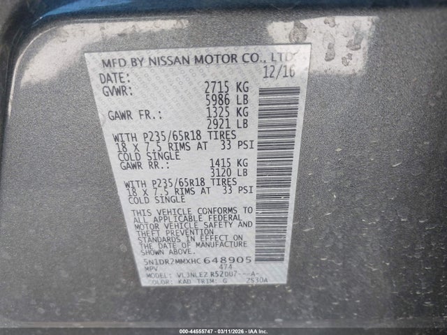 Nissan Pathfinder Sv 2017 5N1DR2MMXHC648905 Image 9