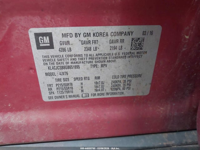 2016 BUICK ENCORE KL4CJCSB8GB651895 Photo 8