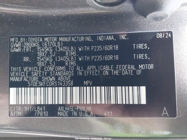 2024 TOYOTA SIENNA 5TDESKFC0RS143358 Photo 8