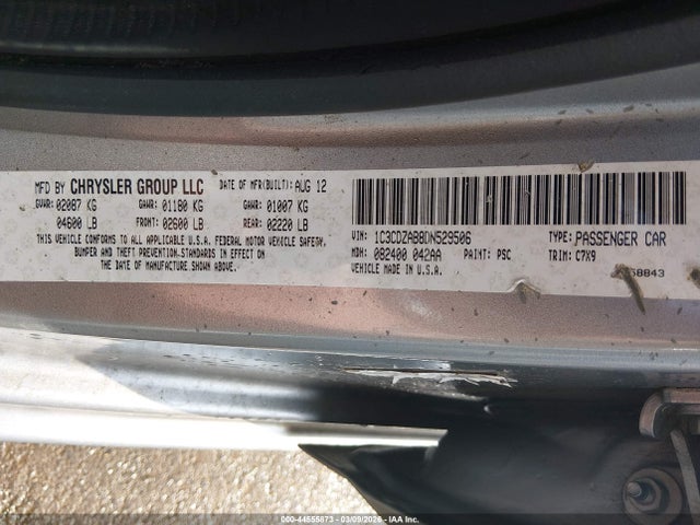 2013 Dodge Avenger Se მანქანა იყიდება აუქციონზე, vin: 1C3CDZAB8DN529506, აუქციონის ნომერი: 44555873