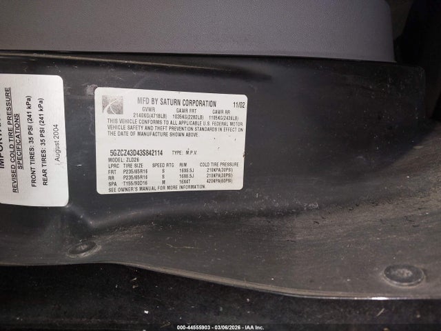 2003 SATURN VUE 5GZCZ43D43S842114 Photo 8