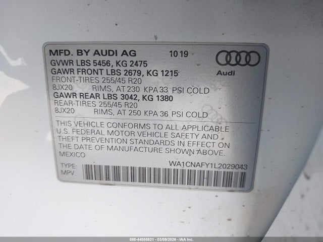 2020 AUDI Q5 WA1CNAFY1L2029043 Photo 8