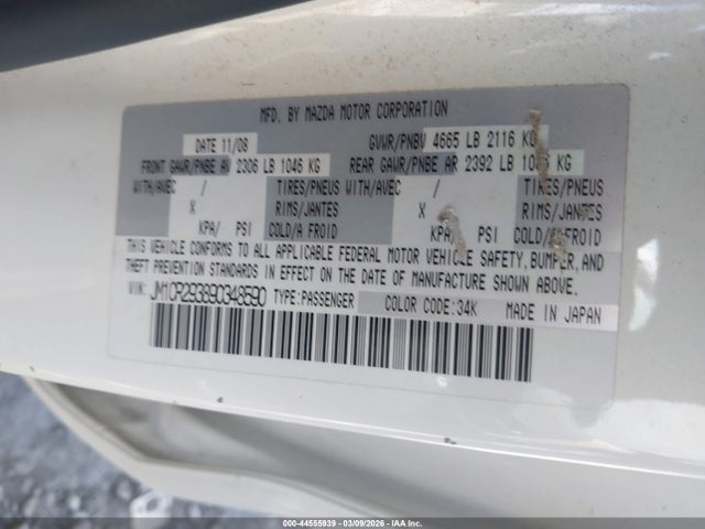 Aukcja sprzedaży 2009 Mazda Mazda5 Grand Touring, vin: JM1CR293890348590, numer aukcji: 44555939