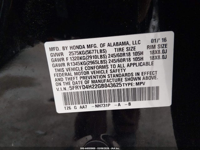 2016 ACURA MDX 5FRYD4H22GB043625 Photo 8