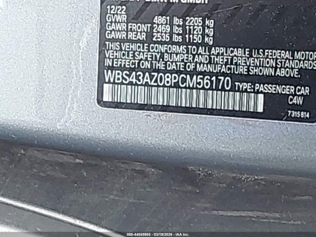 44555985 :رقم المزاد ، WBS43AZ08PCM56170 vin ، 2023 Bmw M4 Competition Xdrive مزاد بيع
