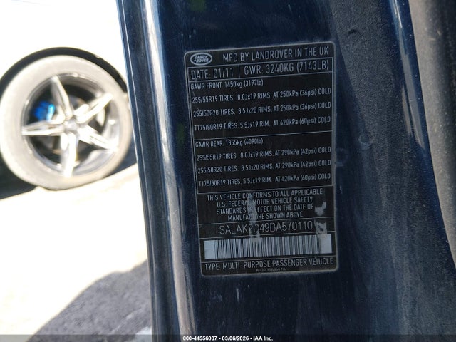 2011 LAND ROVER LR4 SALAK2D49BA570110 Photo 8