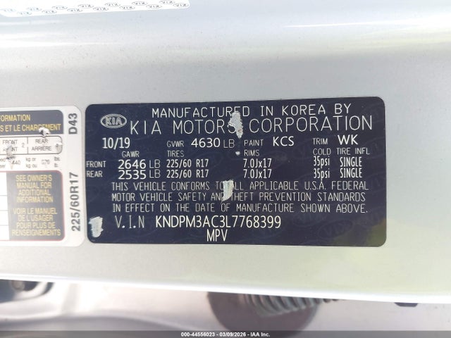 KIA Sportage Lx 2020 KNDPM3AC3L7768399 Image 9