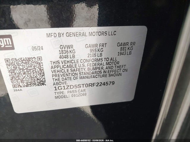 2024 CHEVROLET MALIBU 1G1ZD5ST0RF224579 Photo 8