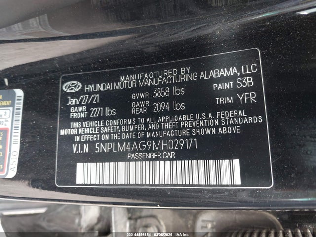 Auction sale of the 2021 Hyundai Elantra Sel, vin: 5NPLM4AG9MH029171, lot number: 44556154